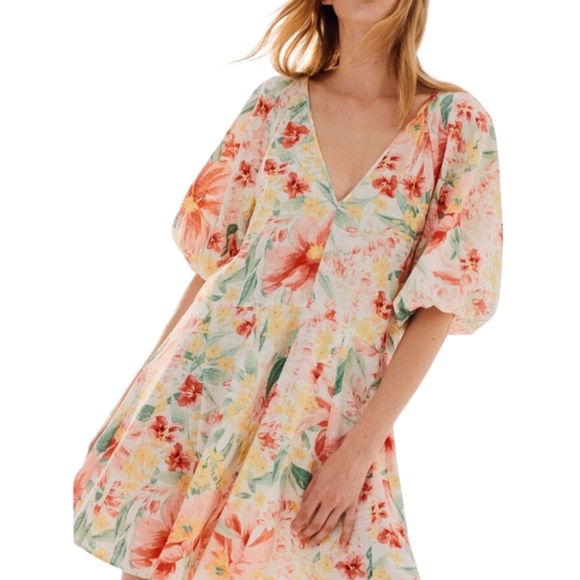 H&M Floral Flared Skirt Dress - Size M - Picture 3 of 7